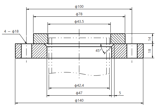 ASME EN JISB 05B DN32 PN10-100 Stainless Steel Plate Flange