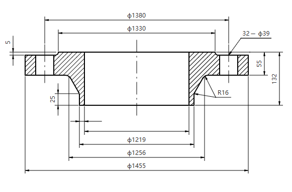 ASME EN DN1200-3000 PN10-100 Stainless Steel Plate Flange