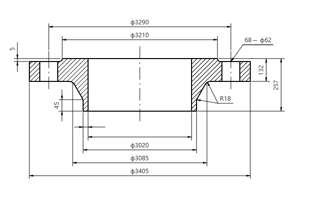 ASME EN DN3000 PN10-100 Stainless Steel Plate Flange