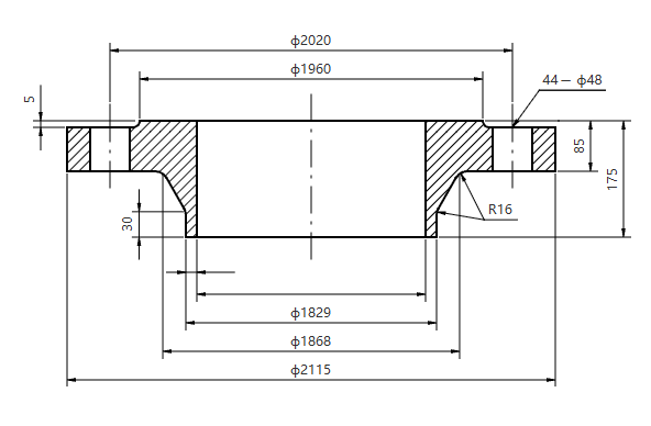ASME EN DN1800 PN10-100 Stainless Steel Plate Flange
