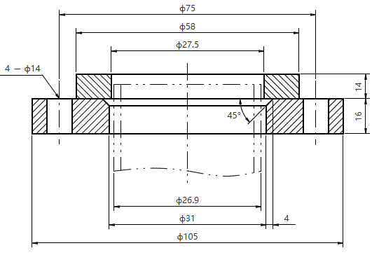 ASME EN JISB 05B DN20 PN10-100 Stainless Steel Plate Flange 