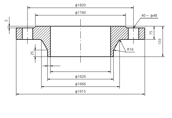 ASME EN DN1600 PN10-100 Stainless Steel Plate Flange 