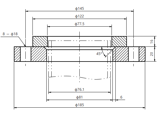 ASME EN JISB 05B DN65 PN10-100 Stainless Steel Plate Flange 