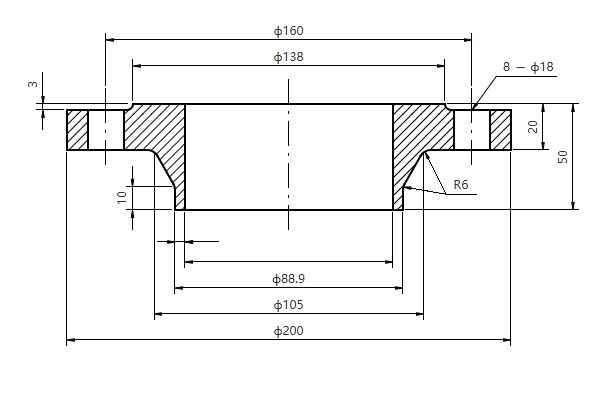 ASME EN DN80 PN10-100 Stainless Steel Plate Flange 