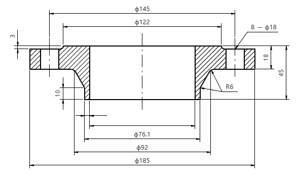 ASME EN DN65 PN10-100 Stainless Steel Plate Flange 
