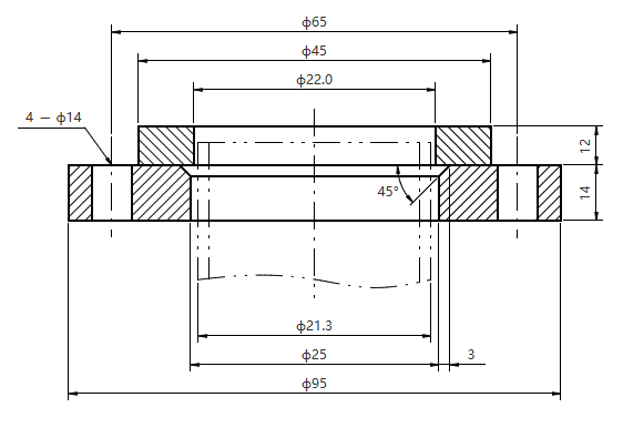 ASME EN JISB 05B DN15 PN10-100 Stainless Steel Plate Flange 