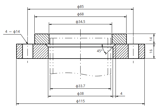 ASME EN JISB 05B DN25 PN10-100 Stainless Steel Plate Flange 