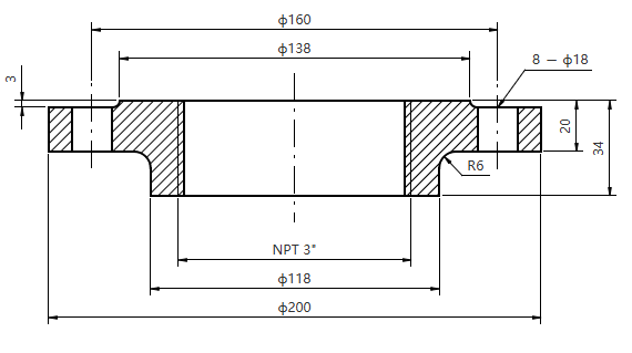 EN BS 1092-1 05B DN80 PN10-100 Threaded Flange