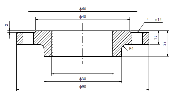 EN 1092-1 05B DN350 PN10-100 Necked Welded Flanges 