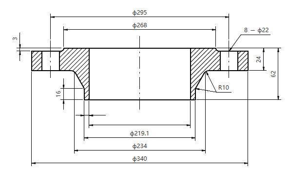 ASME EN DN200 PN10-100 Stainless Steel Plate Flange 