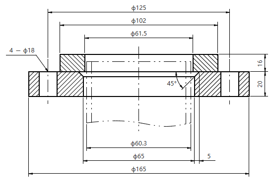 ASME EN JISB 05B DN50 PN10-100 Stainless Steel Plate Flange 