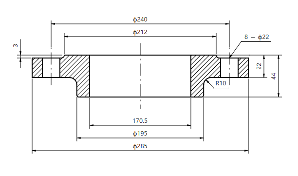 EN 1092-1 12B DN150 PN10 Slip on Flange Stainless Steel Flange