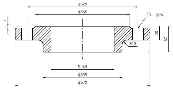 EN 1092-1 12B DN500 PN10 ANSI Flange