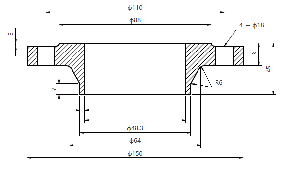ASME EN DN40 PN10-100 Stainless Steel Plate Flange 