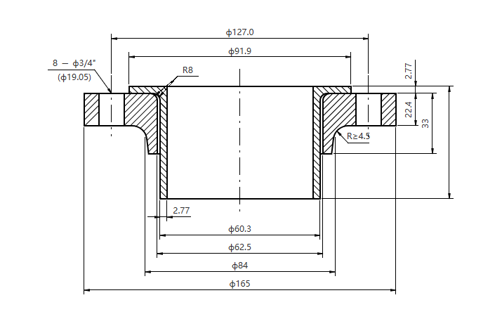 ASME B16.5 Class 300 2NPS RF Sch10S LJ
