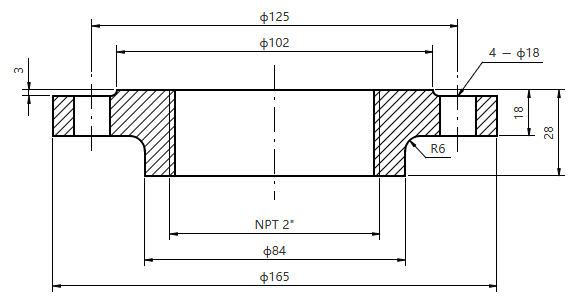 EN BS 1092-1 05B DN50 PN10-100 Threaded Flange