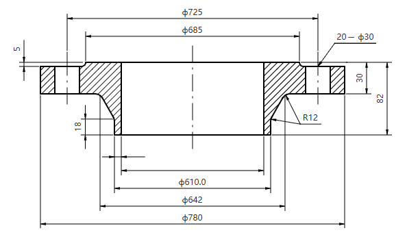 ASME EN DN600 PN10-100 Stainless Steel Plate Flange 