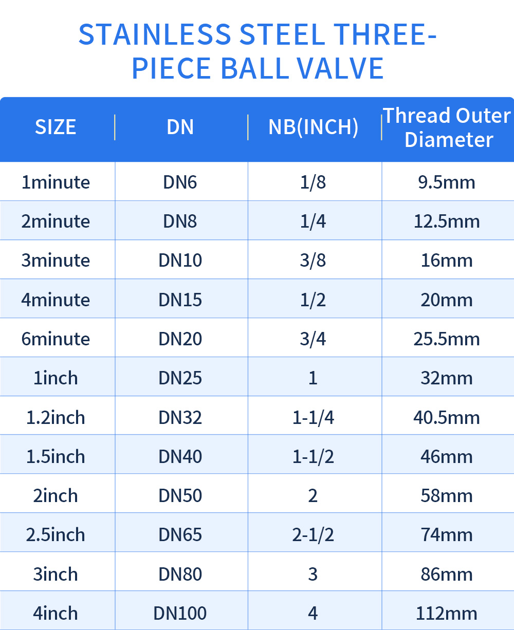 Two-piece 316 Stainless Steel Ball Large Diameter Ball Valve