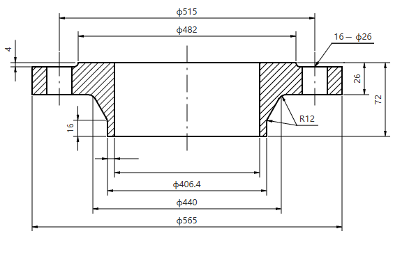 ASME EN DN400 PN10-100 Stainless Steel Plate Flange 