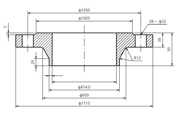 ASME EN DN900 PN10-100 Stainless Steel Plate Flange 