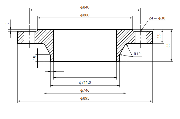 ASME EN DN700 PN10-100 Stainless Steel Plate Flange 