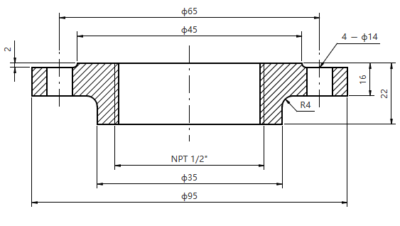 EN BS 1092-1 05B DN15 PN10-100 Threaded Flange