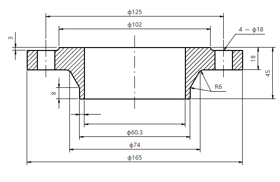 ASME EN DN50 PN10-100 Stainless Steel Plate Flange 