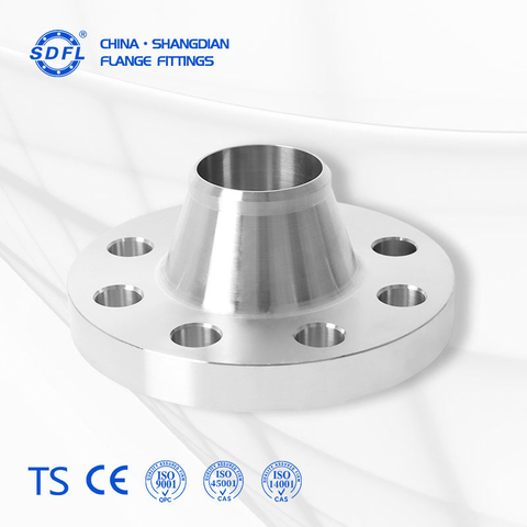 Weld neck flange with hub stress transition