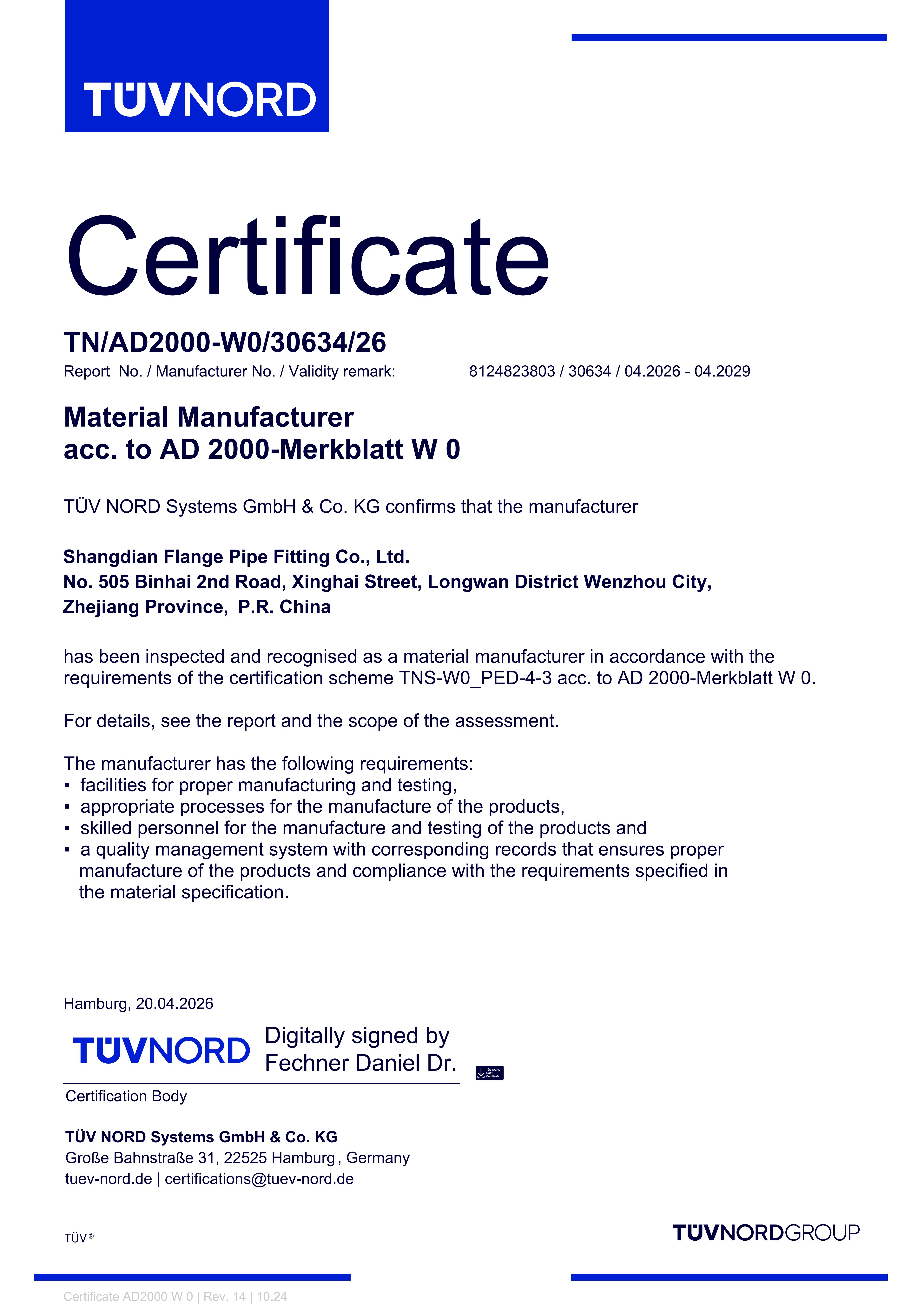 D2000 Certificate