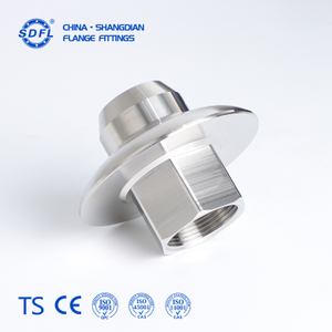304 stainless steel non-standard hexagonal screwed flange, corrosion resistant threaded flange
